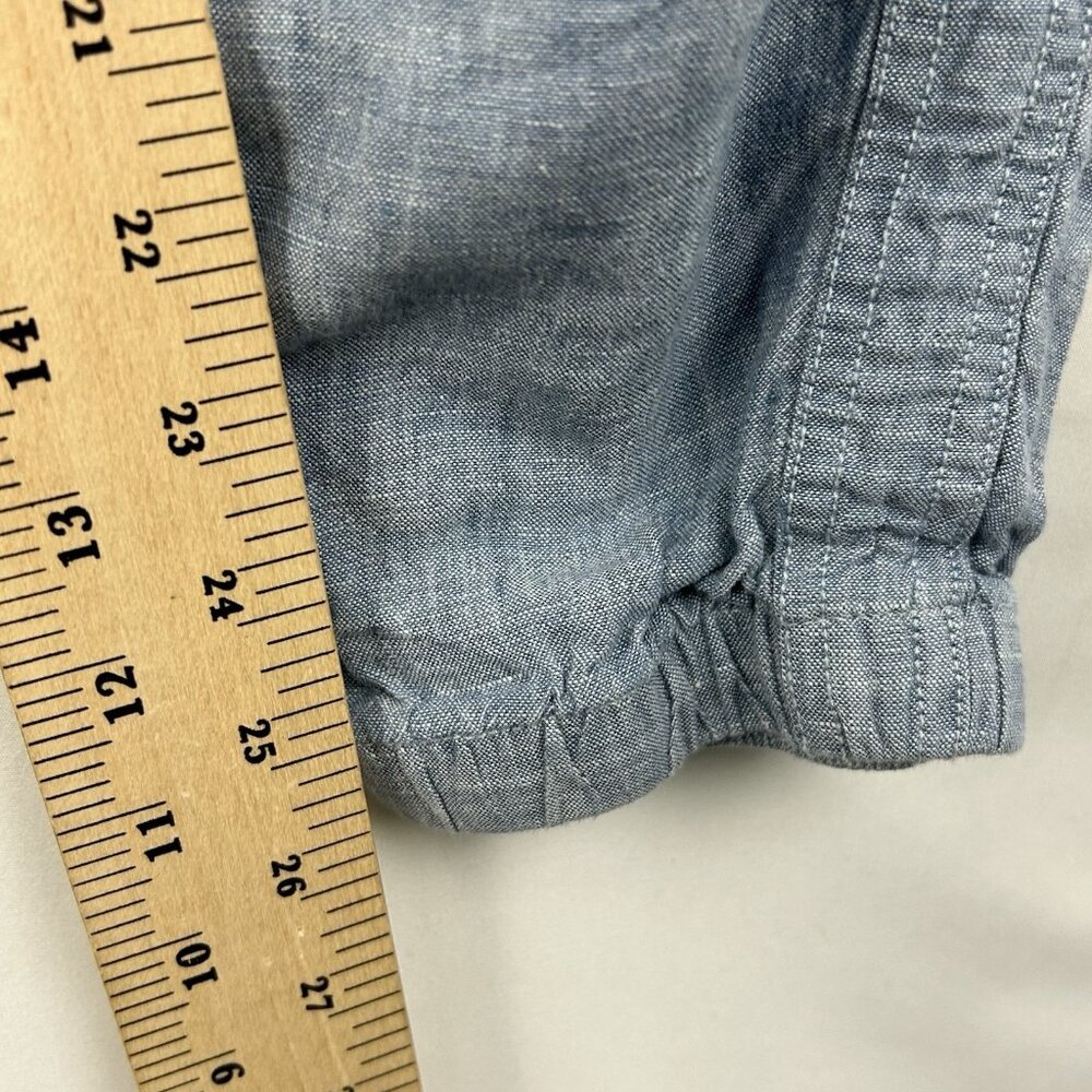 Athleta Cabo Jogger-Chambray Blue Women’s Size 8 Zip Pockets 100% Linen 26” Ins - Picture 5 of 16
